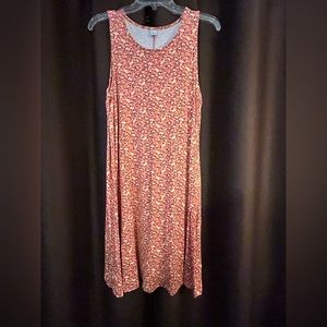 Old navy coral print swing dress L.